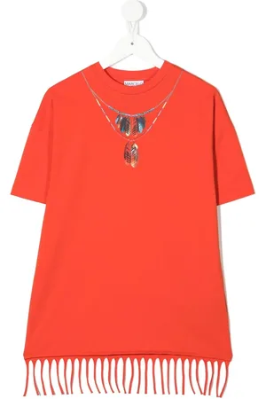 MARCELO BURLON Playera con de collar de plumas estampado