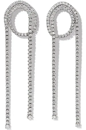 DELFINA DELETTREZ Aretes en oro blanco de 18kt con diamantes
