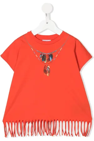 MARCELO BURLON Playera con de collar de plumas estampado