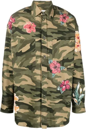 FAITH CONNEXION Camisa floral con estampado militar