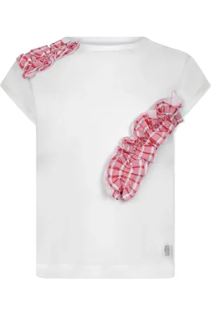 Simonetta Playera a cuadros estampados con volantes