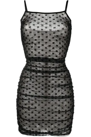 MISBHV Vestido corto fruncido con monograma