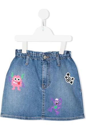 OFF-WHITE Falda de mezclilla con estampado Monster