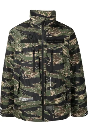 A Bathing Ape Chamarra con estampado militar y cierre