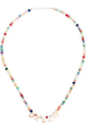 Roxanne First Collar Dream en oro rosa de 14kt con cuentas de jade