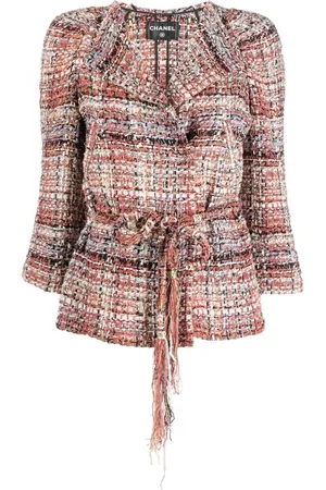CHANEL Chamarra de tweed con cinturón 2010
