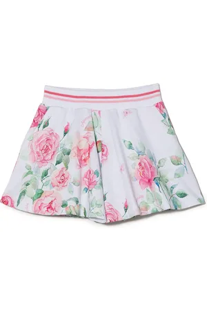 MONNALISA Vestido corto acampanado con estampado de rosa