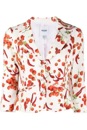 Moschino Chamarra con botones y fruta estampada 2000