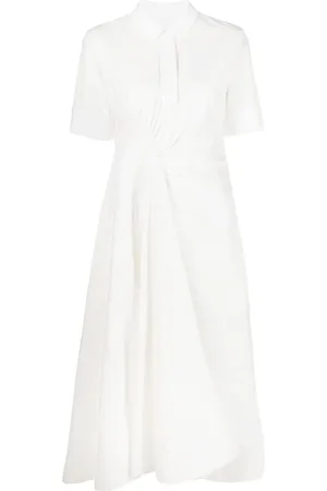 Jil Sander Vestido camisero midi fruncido