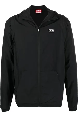 Diesel Chamarra con capucha y parche del logo