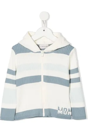 Moncler Cárdigan tejido de canalé con rayas estampadas