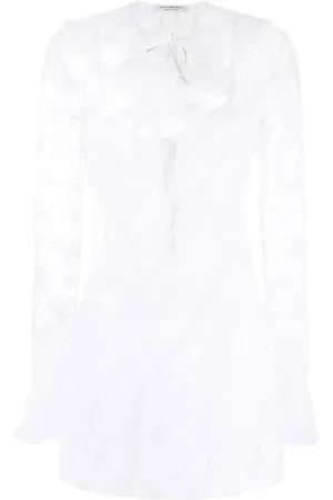 Serafini Vestido corto con encaje y volantes