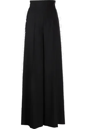Rochas Pantalones de vestir anchos con volantes