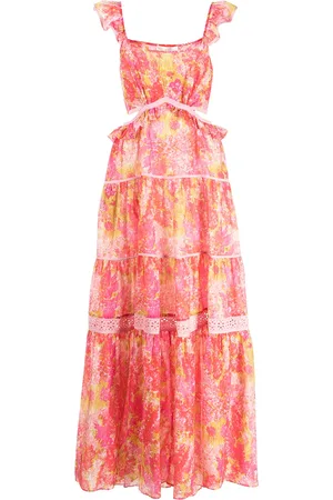 LOVESHACKFANCY Vestido largo con volantes