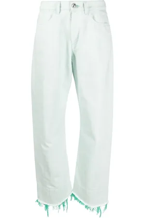 Jil Sander Pantalones anchos con dobladillo deshilachado