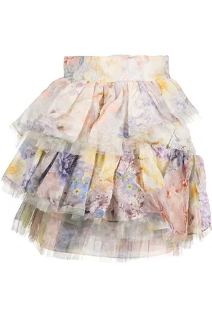 ZIMMERMANN Falda corta Rhythmic con capas escalonadas