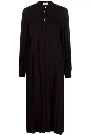 Salvatore Ferragamo Vestido camisero con falda plisada