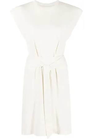 Vince Vestido midi con lazo en la cintura