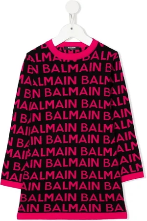 Balmain Vestido tipo suéter con logo estampado