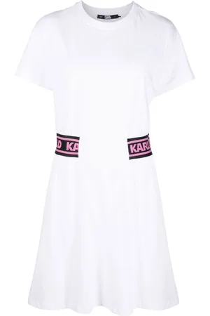 Karl Lagerfeld Vestido estilo playera con ribete del logo