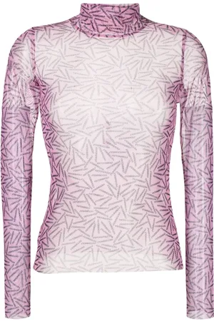 Viktor & Rolf Top semi transparente con logo estampado
