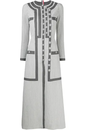 Thom Browne Vestido de tejido seersucker