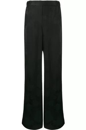 Salvatore Ferragamo Pantalones de tiro alto con motivo floral