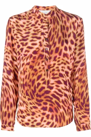 Stella McCartney Camisa de seda con motivo de guepardo