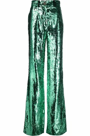 Philipp Plein Pantalones anchos bordados con lentejuelas