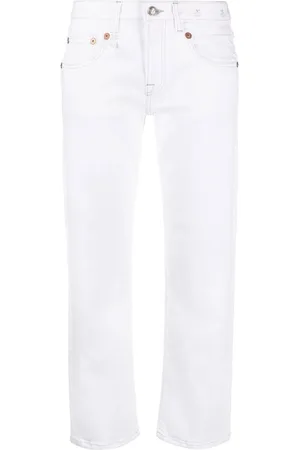R13 Jeans rectos con bordes envejecidos