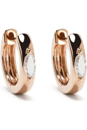 Anita Aretes huggies en oro rosa de 18kt con diamantes
