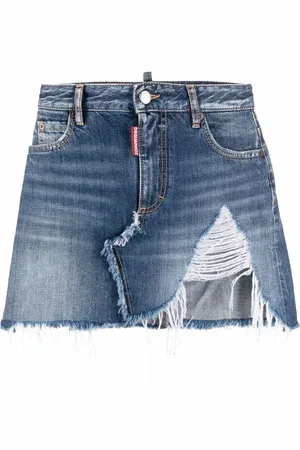 Dsquared2 Falda de mezclilla con detalles rasgados