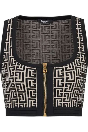 Balmain Top corto con monograma
