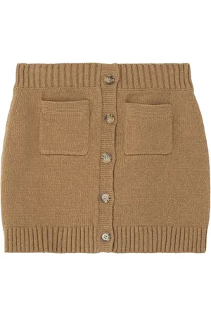 Burberry Falda corta tejida con logo bordado