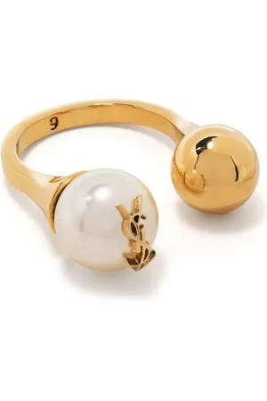 Saint Laurent Anillo Cassandre con perla