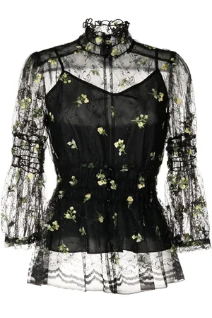 Anna Sui Blusa con bordado floral