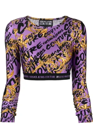 VERSACE Top corto con estampado Garland
