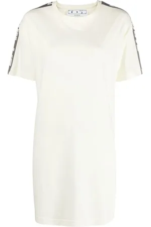 OFF-WHITE Vestido camisero con rayas laterales