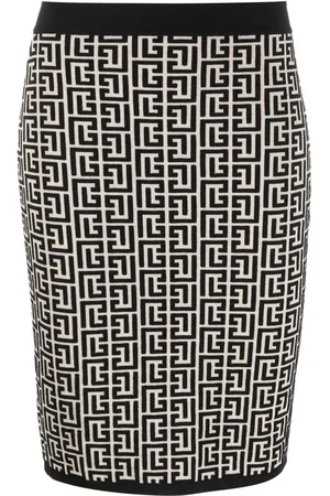 Balmain Falda corta con monograma