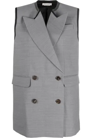 Alexander McQueen Chaleco con ribete en contraste