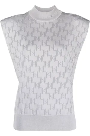 Karl Lagerfeld Top tejido con monograma