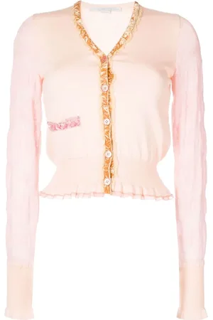 Stella McCartney Cárdigan con ribete de terciopelo