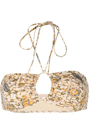 ULLA JOHNSON Top de bikini Formentara con estampado cítrico