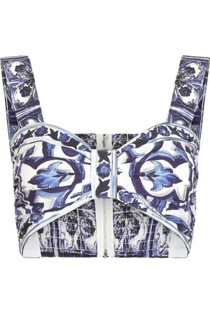 Dolce & Gabbana Top estilo bralette con estampado Mayólica