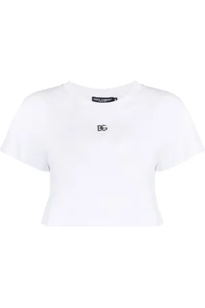 Dolce & Gabbana Camiseta corta con placa del logo