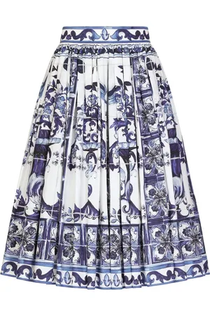 Dolce & Gabbana Falda midi con estampado Mayólica