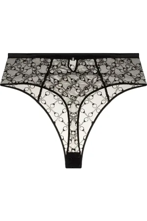 Kiki de Montparnasse Tanga bordado con tiro alto