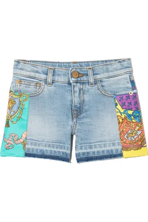 VERSACE Shorts de mezclilla con estampado Barocco