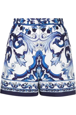 Dolce & Gabbana Shorts de popelina con estampado Mayólica