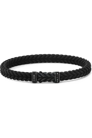 David Yurman Pulsera trenzada con motivo chevron y diamante
